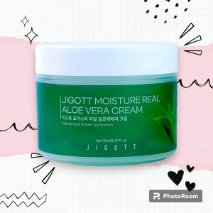 JIGOTT. Крем для лица с экстрактом алоэ, Moisture Real Aloe Vera Cream, 150 мл.