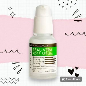 DERMA FACTORY. Сыворотка для лица сужающая поры с экстрактом алоэ вера, 30 мл.REAL-VERA PORE SERUM