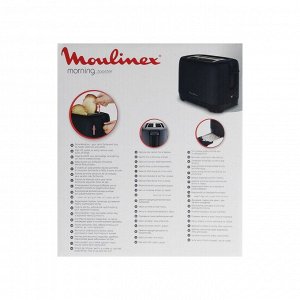 Тостер Moulinex LT2M0810, 850 Вт, 7 режимов прожарки, 2 тоста, разморозка, чёрный