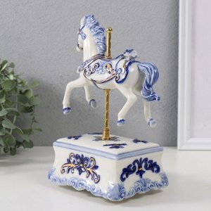Сувенир керамика музыкальный "Карусельная лошадка" 9,8х13х21,5 см