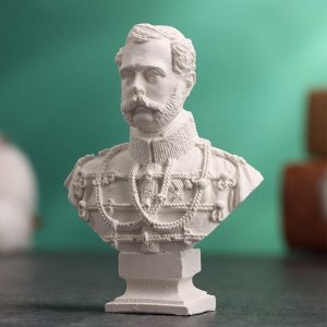 Бюст "Император Александр II" белый, 4,5х2х6см
