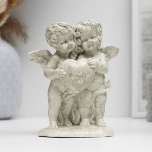 Фигура «Ангелочки с сердцем» состаренный, 12x11x6 см