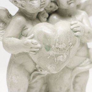 Фигура «Ангелочки с сердцем» состаренный, 12x11x6 см