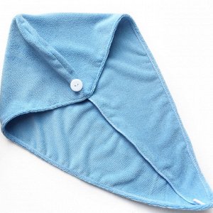 Банное полотенце на липучке + чалма, цвет голубой