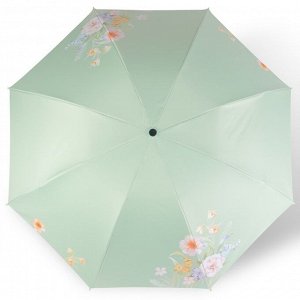 Зонт механический «Цветы», эпонж, 4 сложения, 8 спиц, R = 48 см, цвет МИКС