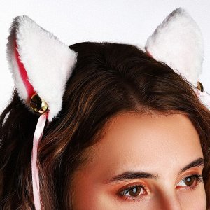 Рюкзак школьный текстильный с ушками на заколках «Аниме», 27x23 см, розовый