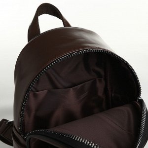 Рюкзак женский на молнии, цвет коричневый