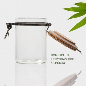 Банка для сыпучих продуктов BellaTenero «Эко», 950 мл, 10*15 см, с бугельным замком, стекло, прозрачная