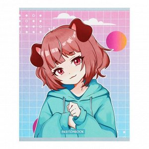 Тетрадь для скетчей А5, 16 листов Girl, обложка мелованный картон, блок 100 г/м²