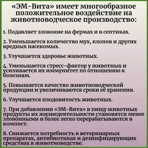 Кормовая добавка ЭМ-Вита для животных и птиц, 10 л