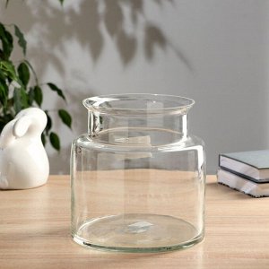 Ваза «Кассандра-1 Флорариум банка», d=15 см, 19x18.5 см, стекло, прозрачная