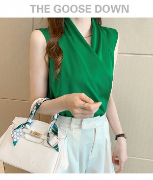 Женская блузка без рукавов, цвет зелёный