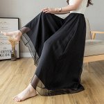 Женская юбка-брюки с эластичным поясом, цвет чёрный