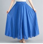 Женская длинная юбка с эластичным поясом, цвет синий