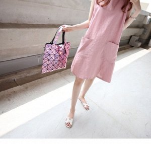 Женское миди-платье без рукавов, с карманами, цвет розовый