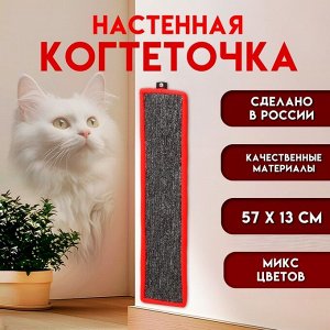 Когтеточка средняя, с пропиткой, 57 х 13 см, ковролин, микс цветов