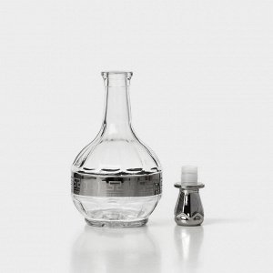 Набор стеклянный питьевой «Неро», 7 предметов: графин 500 мл, стопки 50 мл, цвет серебро