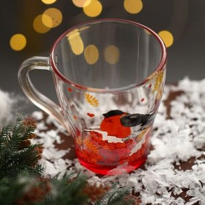 Новогодний набор стеклянных кружек «Снегири. Новый год!», 2 шт