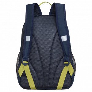 Рюкзак школьный GRIZZLY с карманом для ноутбука 13", жесткой спинкой, двумя отделениями, для девочки