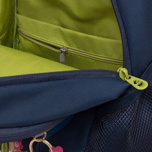 Рюкзак школьный GRIZZLY с карманом для ноутбука 13", жесткой спинкой, двумя отделениями, для девочки