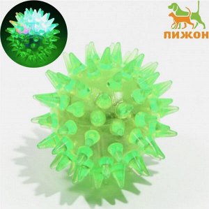 Игрушка для кошек Мяч светящийся 3,5см, TPR, зеленый