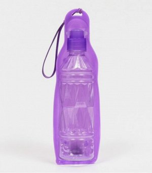 Поилка-бутылка прогулочная 450мл, фиолетовая