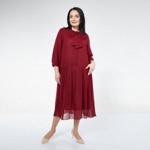 Платье, текстиль, бордовый, Бордовый