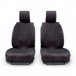 Накидки на сиденья AUTOPROFI CarPerformance CUS-1015 BK/RD, 5 шт., материал алькантара, чёрный, красный