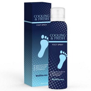 Освежающий спрей для ног с охлаждающим действием WellDerma Cooling & Fresh Foot Spray, 180мл