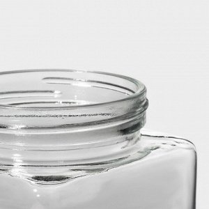 Банка для сыпучих продуктов Доляна «Призма», 750 мл, 9*14.5 см, с металлической крышкой, стекло, прозрачная