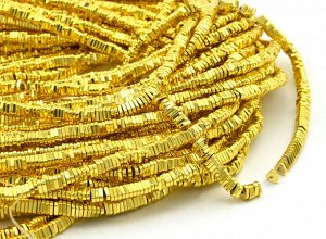 Бусины из гематита треугольник 5*1мм цв.золотой, 39см, 305 бусин