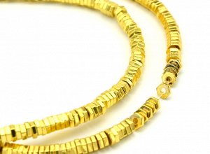 Бусины из гематита шестигранник 3*1мм цв.золотой, 38см, 380 бусин