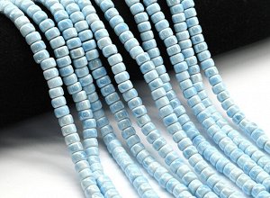 Бусины из керамики диск 6*4мм, цв.голубой, 28см, 65 бусин