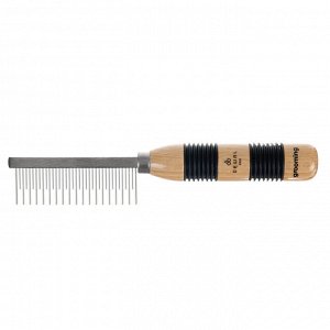 Расческа  для животных DEWAL Pro Grooming с ручкой с металлическими штифтами разной длины