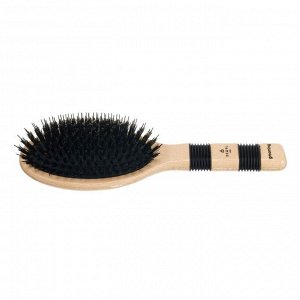 Щетка для животных DEWAL Pro Grooming с ручкой, нат. щетина+ нейлон. штифт