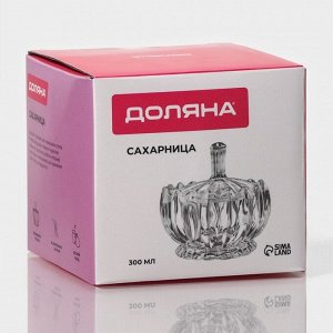 Сахарница стеклянная Доляна «Любава», 250 мл,10x10,5 см