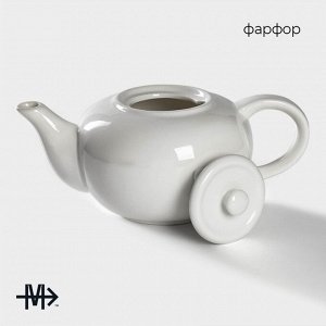 Заварочный чайник Magistro «Бланш», 1 л, фарфор, белый