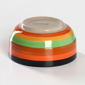 Салатник керамический Доляна «Индия», 300 мл, d=11 см, цвет оранжевый