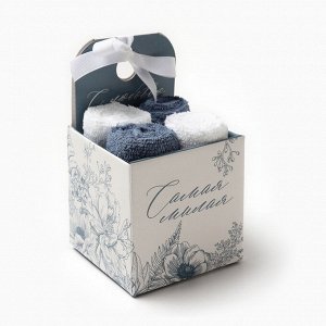 Салфетки махровые «Этель» Light blue, 30x30 см - 4 шт., хлопок 100%