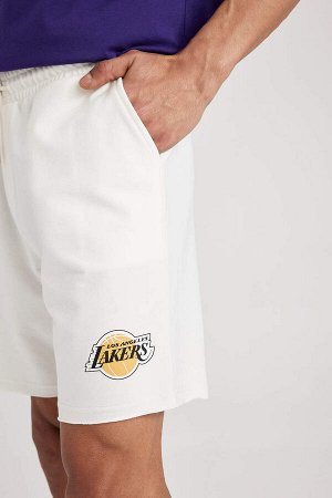 DeFactoFit Хлопковые шорты свободного кроя с короткими штанинами NBA Los Angeles Lakers