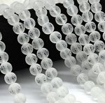 Бусины Горный хрусталь искусств. 9,5 мм надпись Ом мани падме хум
