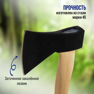 TUNDRA Топор кованый ТУНДРА, деревянное топорище 38 см, 800 г