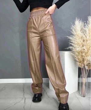 Кожаные женские брюки Палаццо