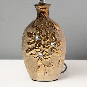 Лампа настольная керамика "Цветы-лиана" бронза, стразы Е14 40Вт 38х20х20 см