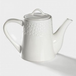Чайник фарфоровый заварочный Magistro Rodos, 1,4 л, цвет белый