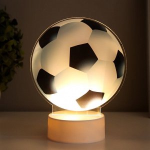 Светильник "Футбольный мяч" LED 3000К USB/от батареек 3хАА белый 14,5х9х18,5 см