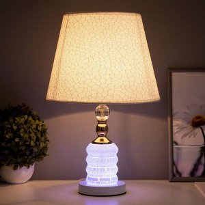 Лампа настольная 16138/1 E27 40 Вт+LED подсветка бело-золотой 28x28x45 см RISALUX