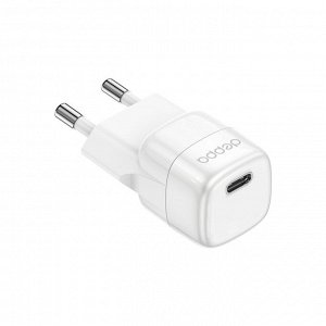 Сетевое зарядное устройство-1USB-C Deppa PD, 20W, mini GaN, белый, 11440