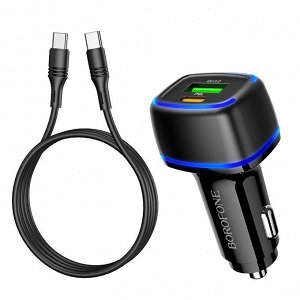 Автоматическое зарядное устройство-1USB + 1USB-C Borofone BZ14A, черный