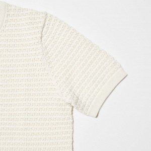 UNIQLO - кофточка с коротким рукавом ажурной вязки - 30 NATURAL